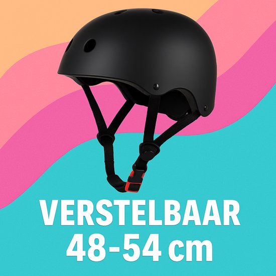 Kinderhelm Zwart - Fietshelm - Helm voor Kinderen - Skate Helm Kinderen - SkateHelm - Skate Helm Kind - Helmen - Maat S -52cm tot 58cm van Merkloos — afbeelding 3