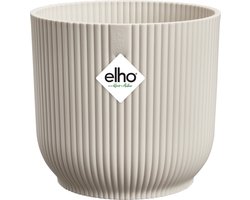 Elho Vibes Fold Rond Mini 11 - Bloempot voor Binnen - 100% Gerecycled Plastic - Ø 11.1 x H 10.5 cm - Linen white