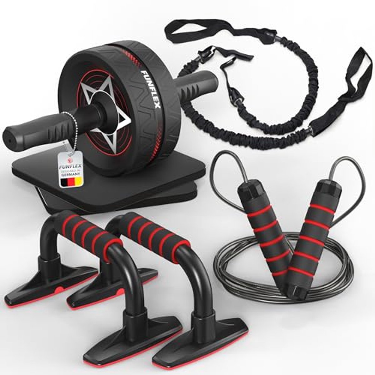 Buikroller & Buikspiertrainer Set – Effectieve Training voor Bovenlichaam & Core – Fitnessapparaat voor Thuis – Volledige Lichaamstraining voor Mannen en Vrouwen
