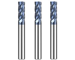 3 Stukken Hardmetaal Frees 6mm voor CNC Bewerking - Zwart AlTiN Gecoat