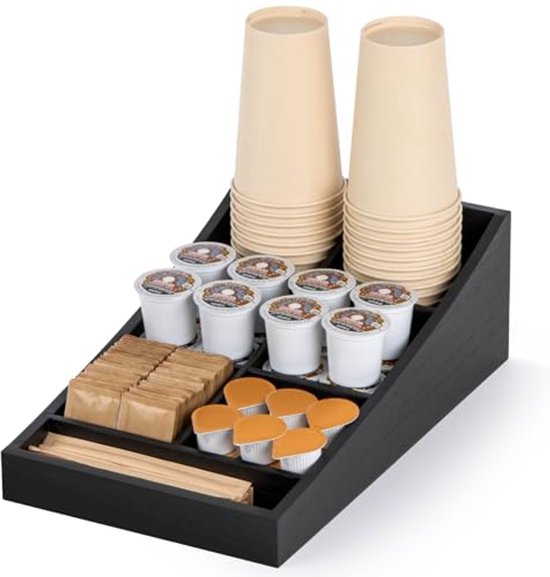 Aanrecht Koffiestation Organizer, Kruidenrek voor Werkblad, Houten