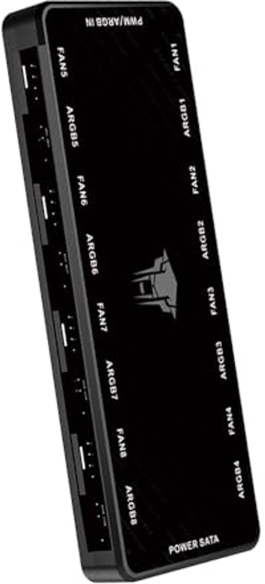 ARGB PWM Fan Hub Controller - Ondersteuning voor 8 Fans met 4-pins en 3-pins ARGB