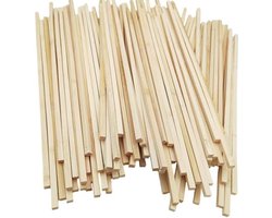 100 Stuks Natuurlijke Bamboestroken Vierkante Lange Knutselstokjes - 0,8x0,8cm - Extra Lange Bamboe Stokjes voor DIY Ambachten en Decoratie (40cm)