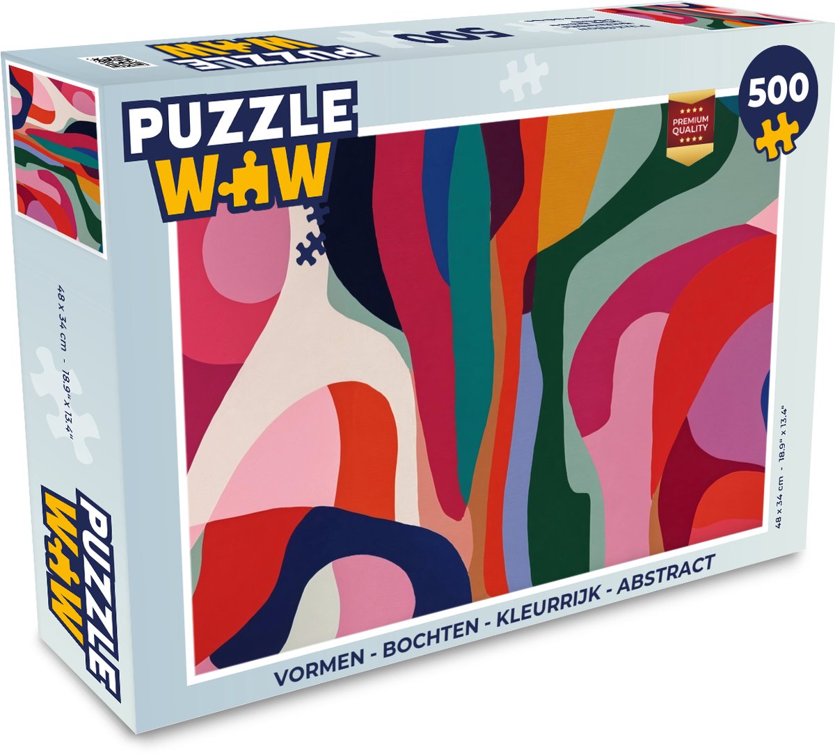 Puzzel Vormen - Bochten - Kleurrijk - Abstract - Legpuzzel - Puzzel 500 stukjes