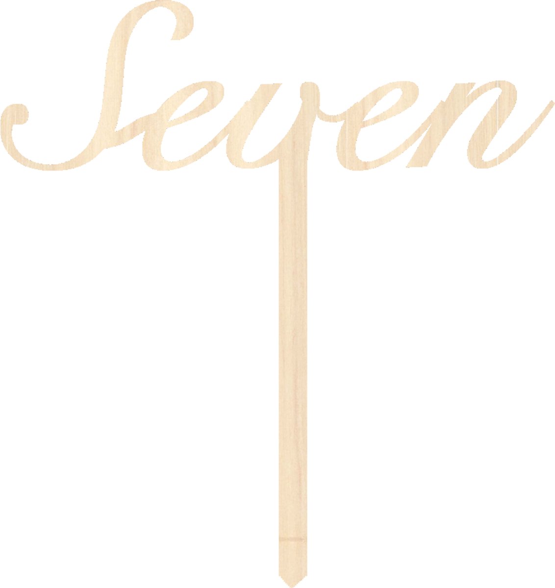 Houten taarttopper / caketopper – seven – verjaardag / jubileum – cake / taart decoratie