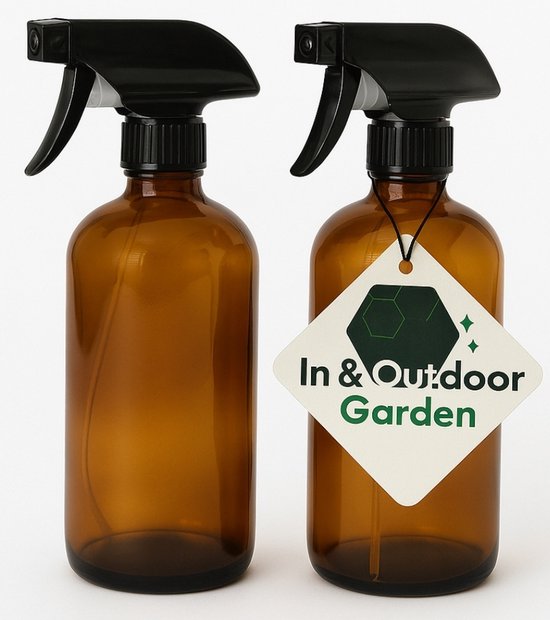 Set van 2 lege sprayflacons 500ml Amber Glas - Plantenspuit - Spuitfles - Spray Bottle - Waterverstuiver - Plantenspuit Binnen - Plantensproeier