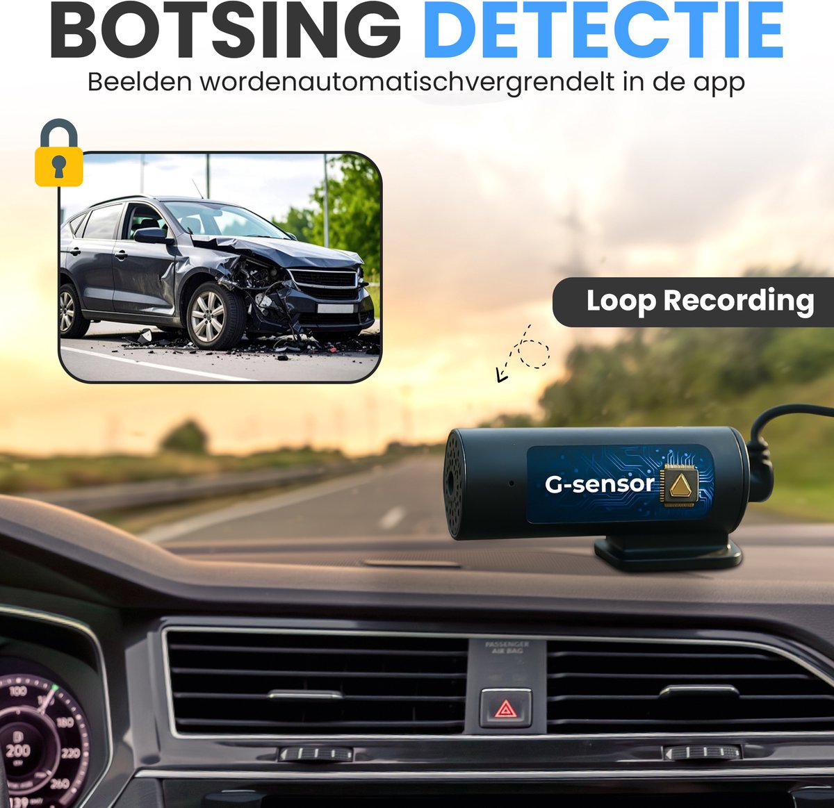 Azorix Dashcam Pro WiFi - 1080p Full HD Camera - Dashcam voor Auto - Nachtzicht & Botsingdetectie - Looprecording - Incl. 32 GB SD-kaart – foto 6