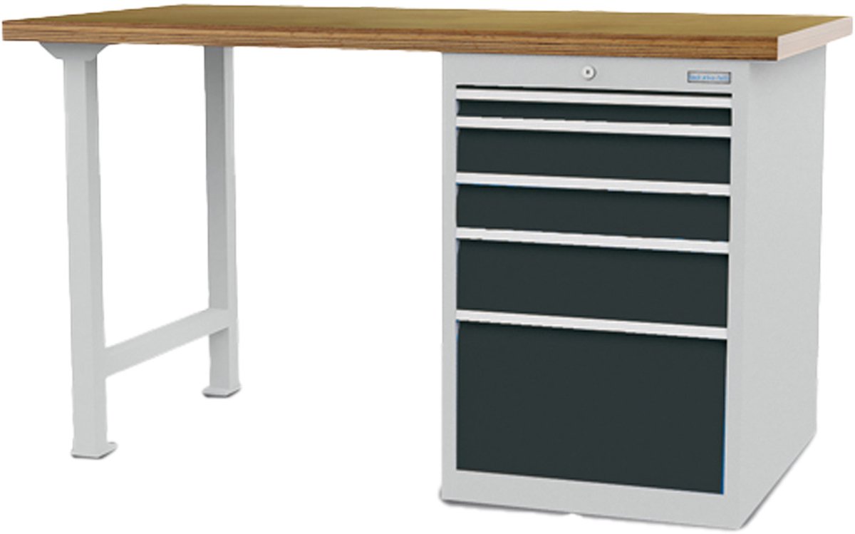 Bedrunka+Hirth Reihenwerkbank Breite 1.500 mm R 18-24 5x Schublade BxTxH 1.500x750x859 mm - 03.15.580.5VZ