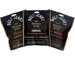 Beef Jerky Mix – 9 x 50g – 3 Smaken – Hoog in Eiwit