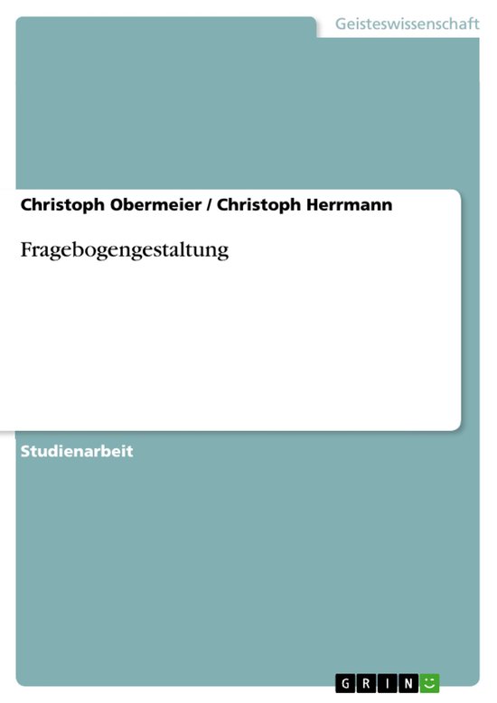 Fragebogengestaltung - cover