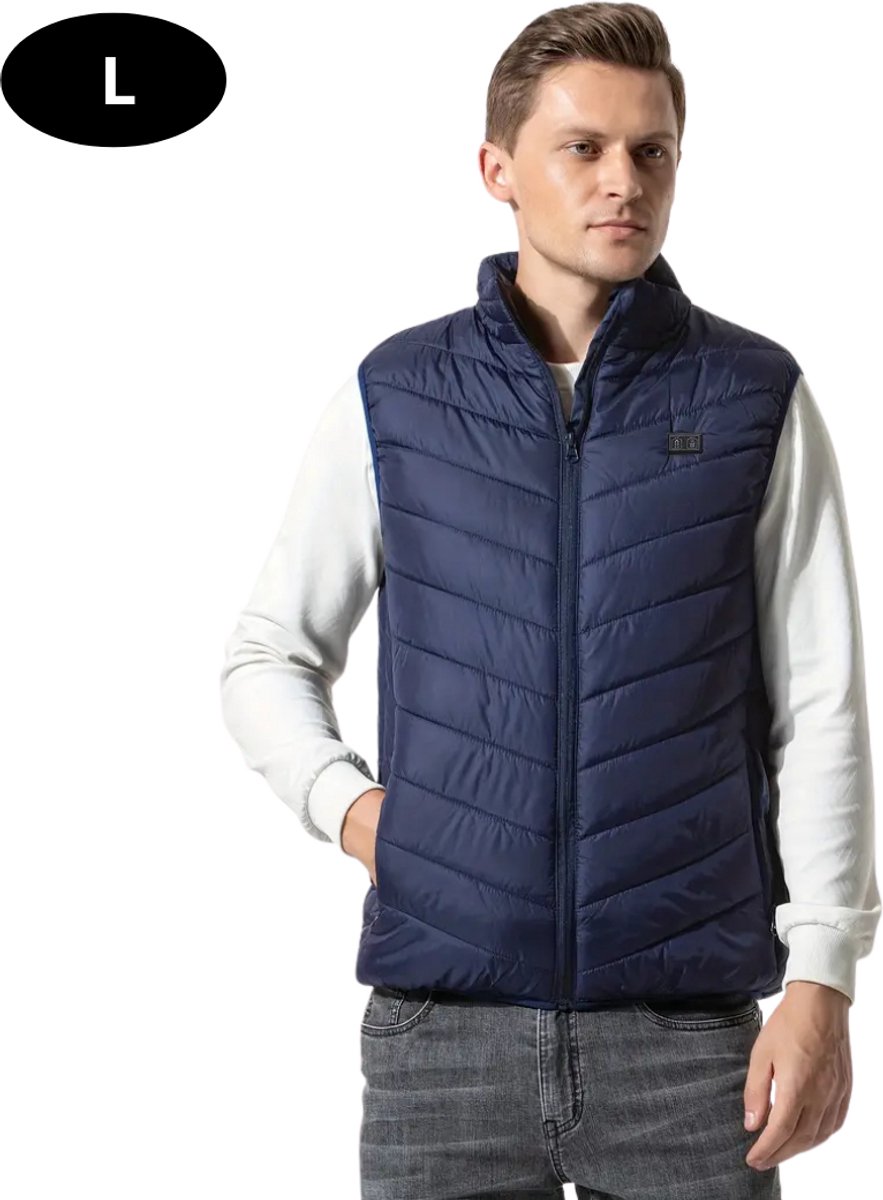 Bovista Verwarmde Bodywarmer Heated Vest Elektrische Bodywarmer Extra Warm Water Afstotend Oplaadbaar Heren Blauw