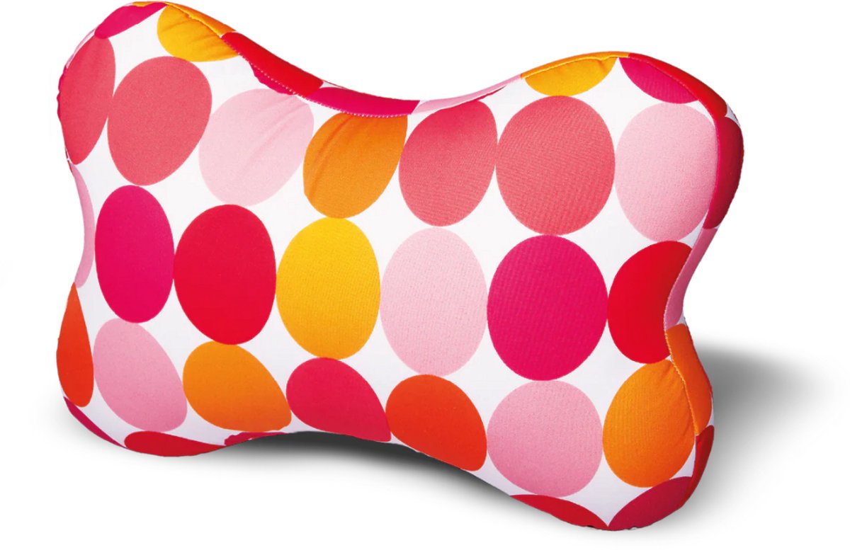 House of Healthbrands Kuschelmaxx kussen - Sierkussen gevlinderd 22 x 33 cm - punkte orange-design - Stevig en zacht - Mooie print - Gevuld met microgranulaat - Vormvast & Wasbaar - Ideaal voor op de bank, bed, auto of op reis - Inclusief Wasnet