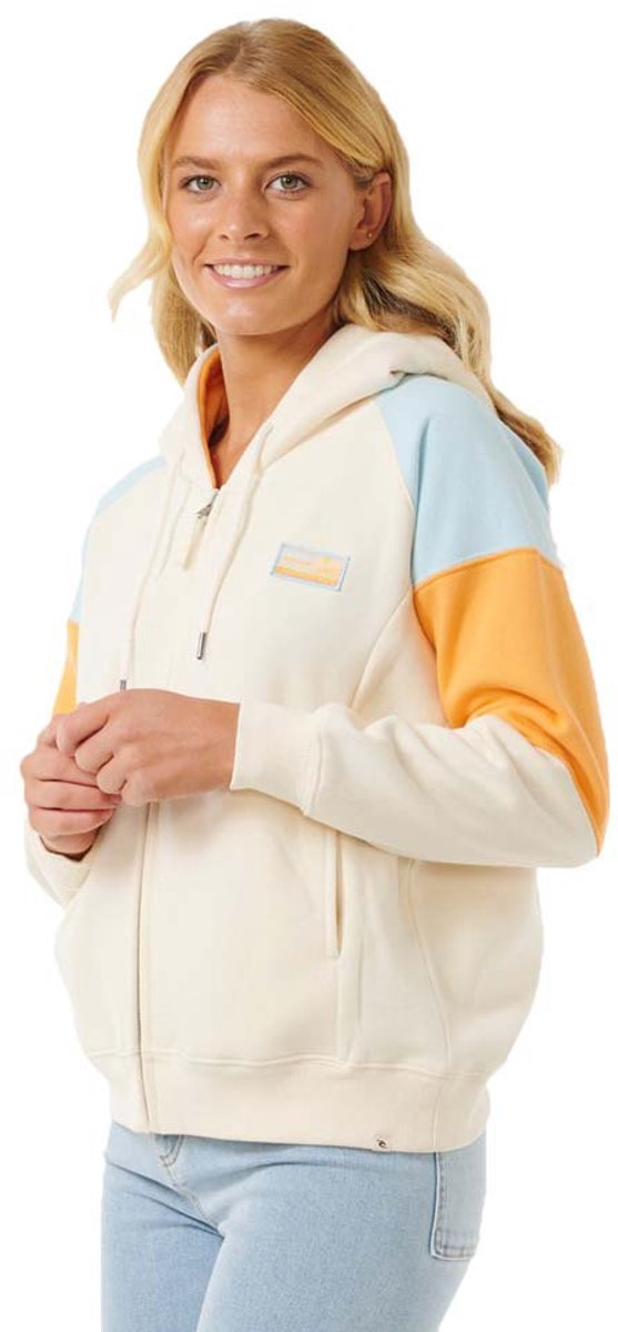 Rip Curl Galicia Full Sweatshirt Met Rits XS Vrouw Beige
