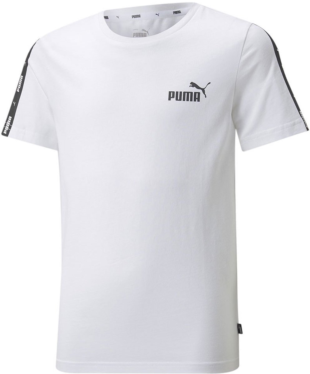 Puma Ess+ Tape T-shirt Met Korte Mouwen 5-6 Years Jongens Meisjes Wit