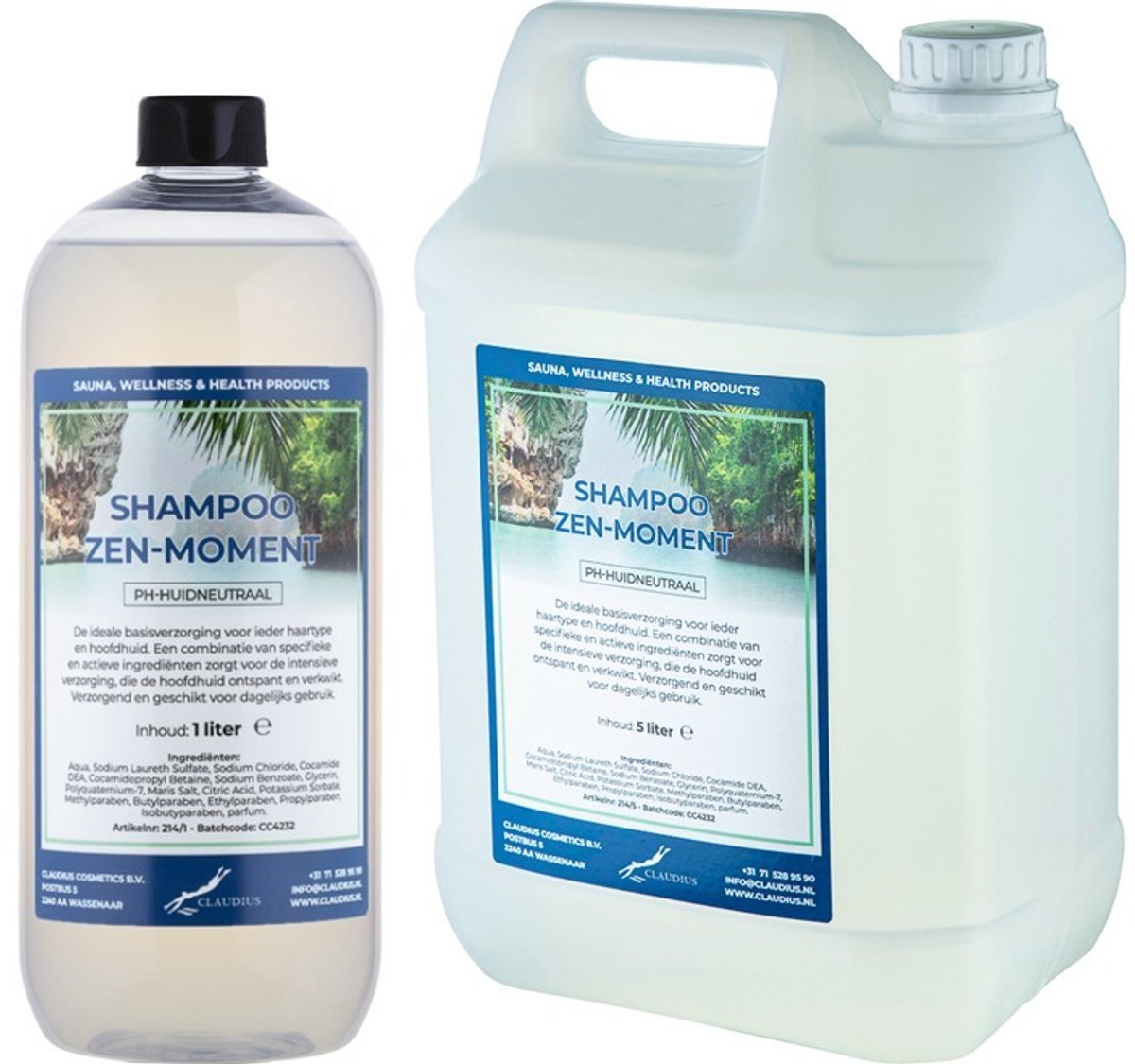 Shampoo Zen Moment - 1 liter (transparant) + Jerrycan 5 liter - Haarverzorging