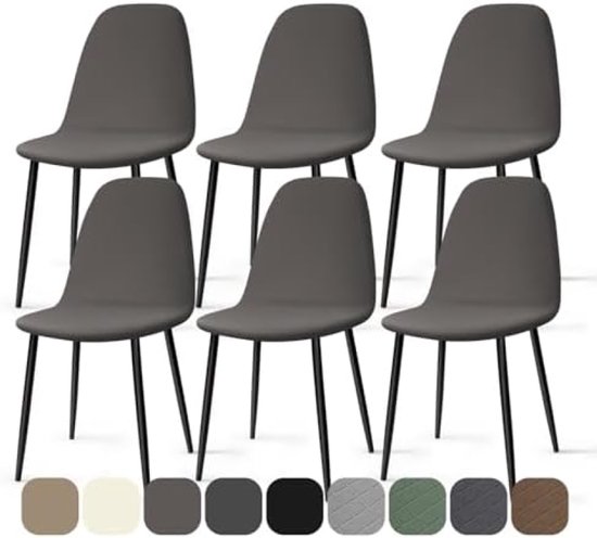 Stoelhoezen Set van 2 Universele Eetstoelhoezen Stretch Stoelhoes Moderne Stoelovertrek Afneembare Wasbare Eetkamerstoelhoezen Stoelbekleding voor Bruiloft,Party,Huis,Hotel (Donkergrijs,Set van 2)-C
