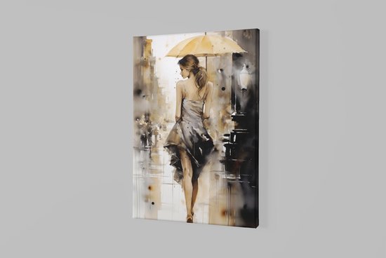 Canvas Schilderij Vrouw - Abstracte kunst - Wanddecoratie - 120x80x2 cm