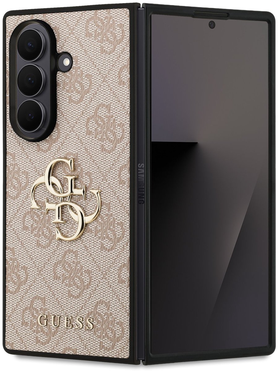 Geschikt voor Samsung Galaxy Z Fold7 hoesje – Guess Roze PU Backcover