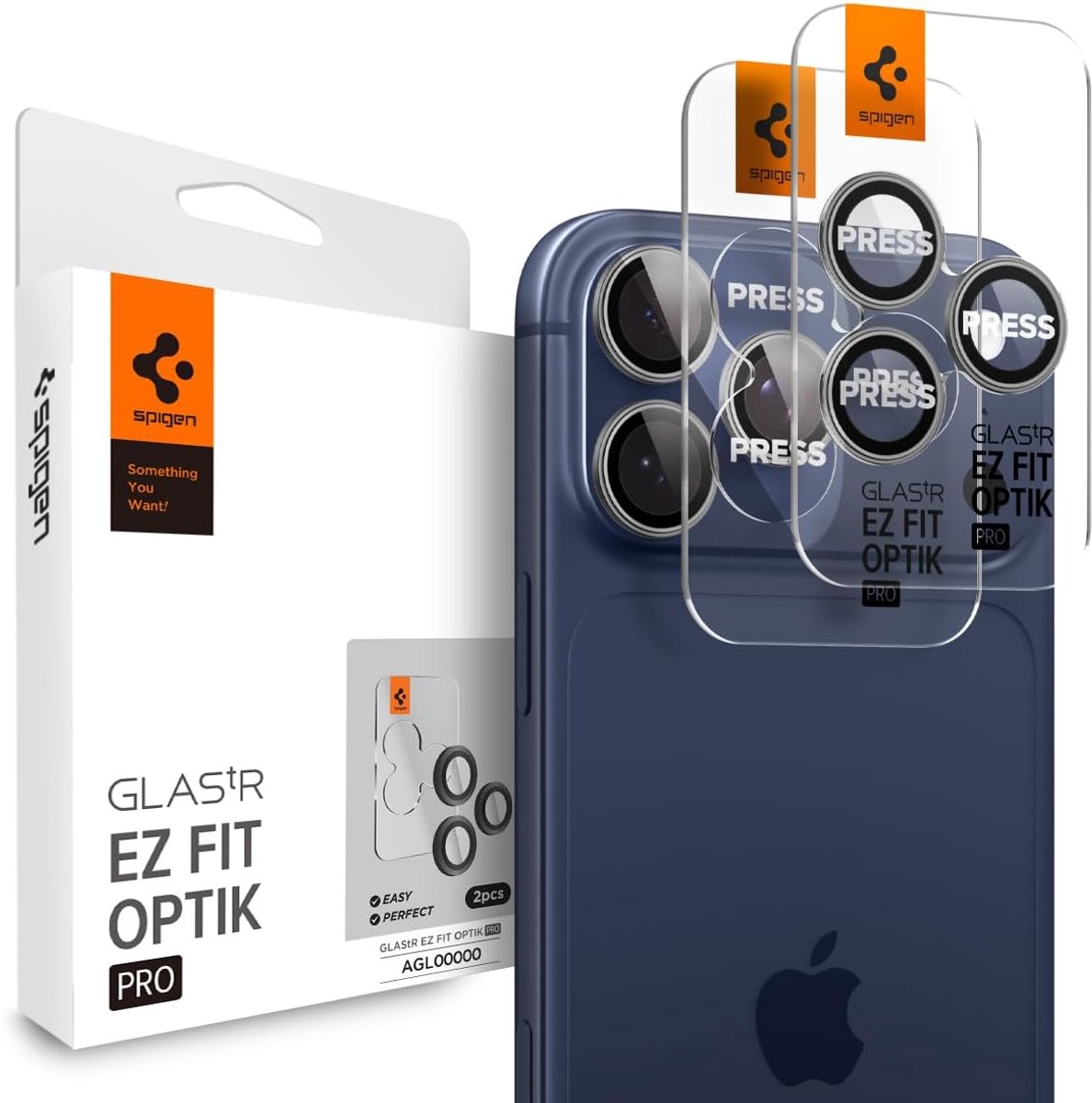 Spigen Geschikt Apple iPhone 17 Pro / 17 Pro Max - 2 Stuks - Camerabescherming - Met Sjabloon voor Installatie - Grijs