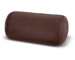 Kuschelmaxx Rolkussen - Sierkussen Rond Cilinder 17 x 33 cm - uni donker bruin-design - Stevig en zacht - Mooie print - Gevuld met microgranulaat - Vormvast & Wasbaar - Ideaal voor op de bank, bed, auto of op reis - Inclusief Wasnet