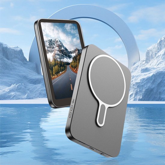 MOJOGEAR VS2 Selfie Vlog Monitor Voor iPhone en Android - Magnetisch - Draadloos via WiFi met MagSafe - Met Afstandsbediening - Grijs