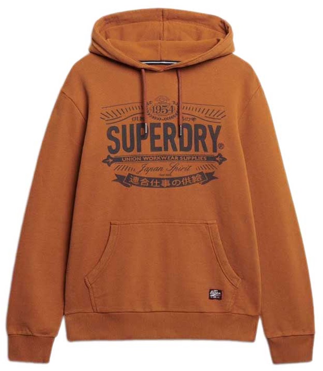 Superdry Trui Heritage Brand Relaxed Hood M2014232a M6s Caramel Cafe Mannen Camel