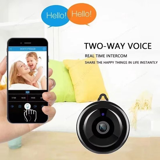 1080P HD Mini Wifi Beveiligingscamera - Draadloze IP Camera met Nachtzicht, Tweeweg Audio, Afstandsbediening - Smart Home Bewakingscamera, Wifi Camera, Mini Camera van Merkloos — afbeelding 5