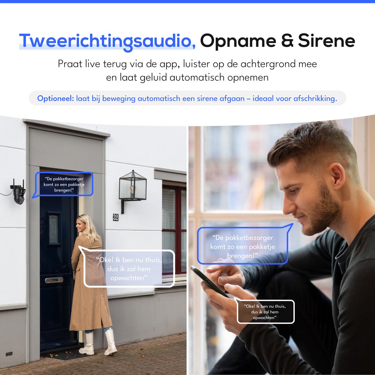 Teceye Dual Camera Beveiliging Set met 1x Wifi IP Camera - Camera Beveiliging Buiten Draadloos, Wifi Beveiligingscamera Set Buiten - Beveiligingscamera - Beveiligingscamera buiten - Beveiligingscamera Draadloos buiten - CCTV Camerasysteem – foto 6