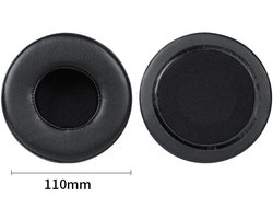 Universele ronde stereokoptelefoonhoes, schuimhoes, oorkappen, vervangingsaccessoires voor hoofdtelefoons-zwart 110mm