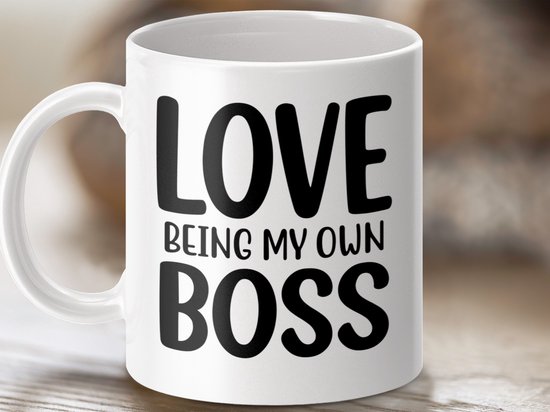 Mok Love Being My Own Boss, Grappige Ondernemer Mok, Motiverende Mok, Zelfstandige Mok, Cadeau voor Boss Lady, Carrière Mok, Werk Mok