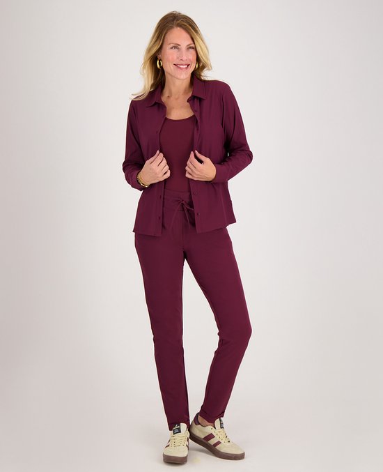 Je m'appelle Travelstof Dames Broek Regular fit Met stretch - Rood - Maat XL