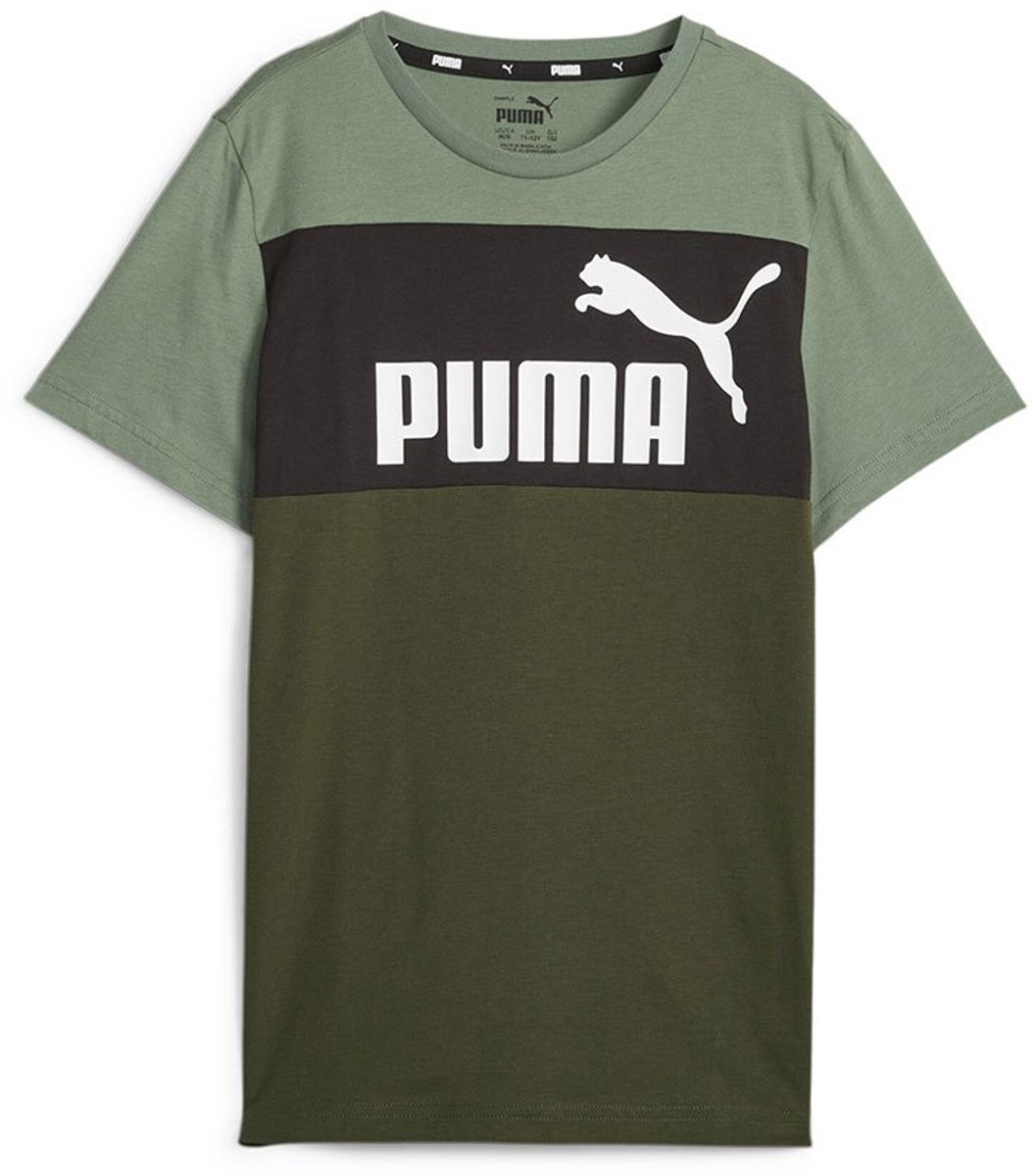 Puma Ess Block B T-shirt Met Korte Mouwen 4-5 Years Kinderen Eucalyptus