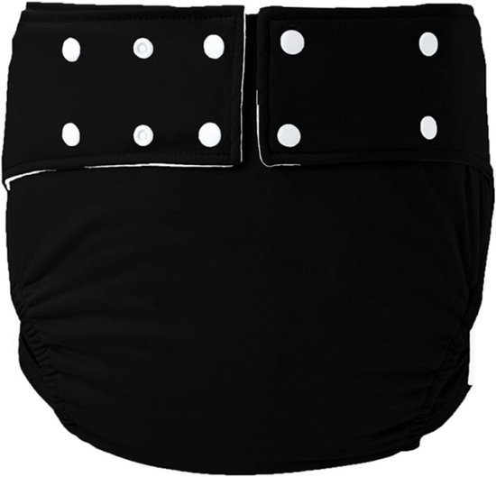 Luier voor volwassenen - Incontinentie luier - Herbruikbaar - Voor ouderen - Verstelbaar - Wasbaar - One size - Zwart - Voor tailleomtrek 72-100 cm/gewicht 50-70 kg