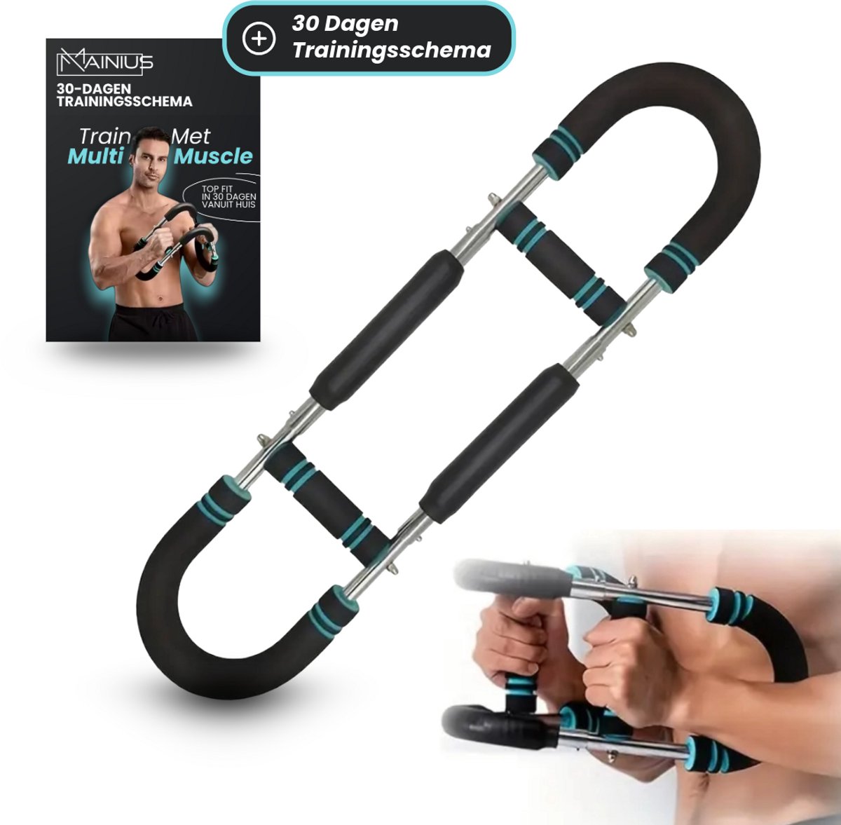 MultiMuscle Pro™ - Fitness Trainer - Fitness voor Boven- en onderlichaam - 3 weerstandniveaus - Borst en Armen - Rug en Schouders - Benen - Buikspieren - Chest Trainer - Fitness Apparaten Krachttraining voor Thuis