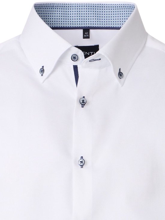 Chemise Venti Wit Col Boutonné avec Motif Coupe Moderne - M