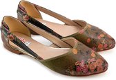 GOBY - Fleurs - Ballerines - Sandales pour femmes - Haute qualité - Fait main - Imprimé filles - Taille 40