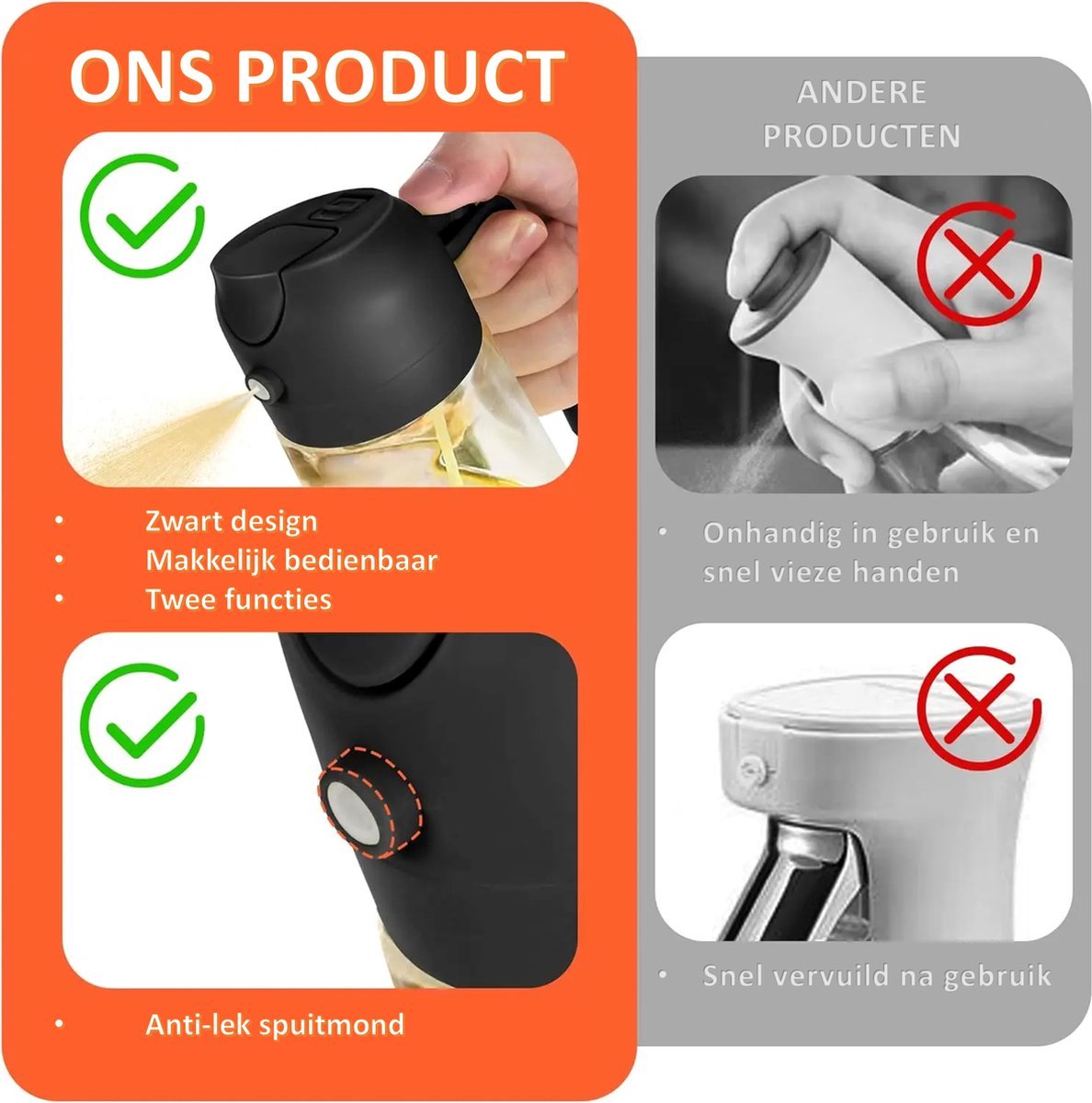 Leba Leba 2-in-1 Olijfolie Sprayer - afbeelding 5