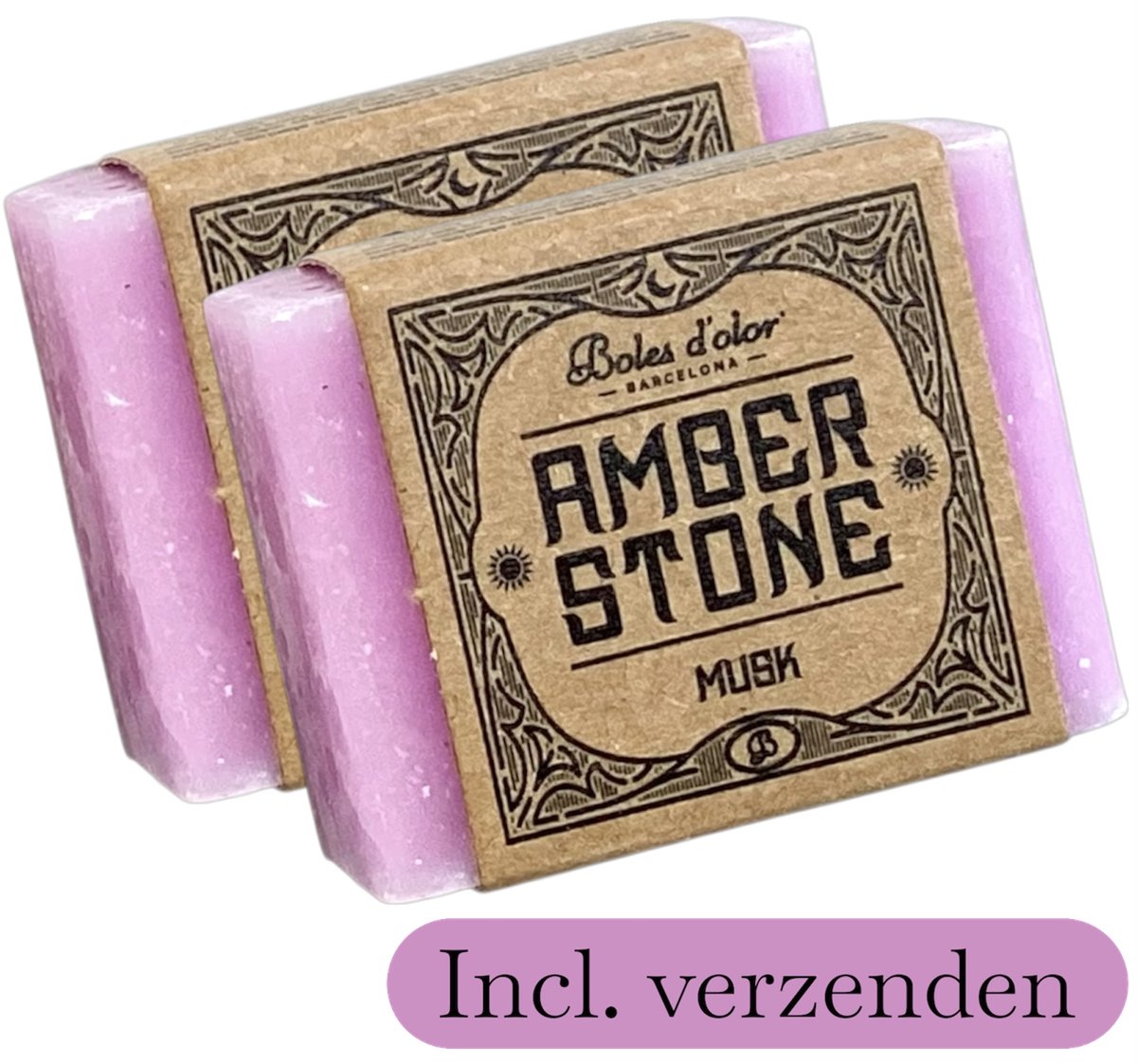 Amberblokjes 2x 'Boles d'olor Musk' - Incl. verzenden - Amber stone blokje - Geurblokje - Geurverfrisser - Luchtverfrisser - Geurzakje - Parfum - Fris - Wc - Toilet - Kledingkast - Kleding - Kast - Lade - Geurbrander - Brander
