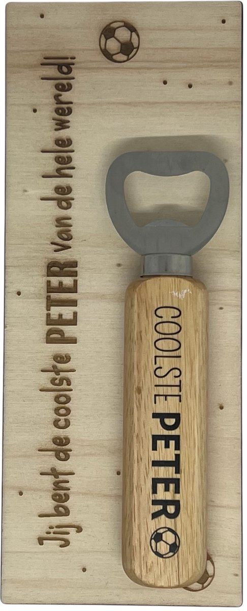 houten kaartje en opener | VOETBAL | peter | jij bent de liefste | liefste peter | coolste peter | peter vragen | peter worden | cadeau