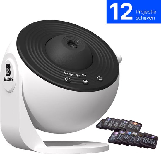 BALORS® Premium Projectorlamp - Sterren Projector - Galaxy Projector - Sterrenhemel Projector - Heelal - Universum - Noorderlicht Projector - Nachtlampje - Crystal Lamp - Oceaan Lamp - Aurora - Sterrenprojector - Wit