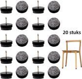20 x viltglijders met schroef - 24 mm - Stoelpoot Beschermers -Tegen krassen op de vloer（9 x 15 x 24MM）