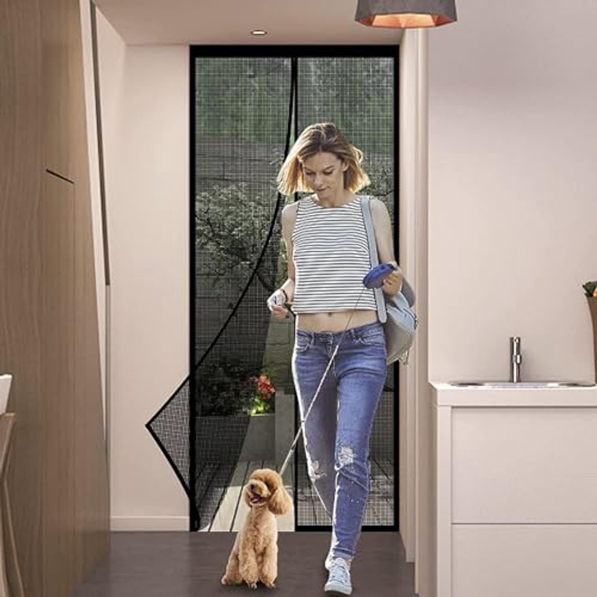 Vliegenggitter balkondeur magneet 155 x 250 cm - Versterkt vliegengordijn zonder boren voor terrassen