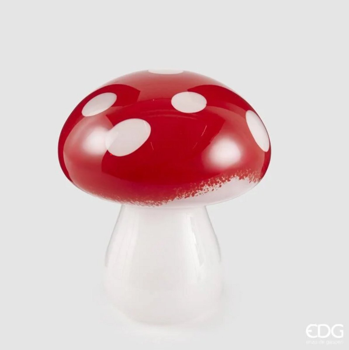 EDG Enzo De Gasperi – Glazen paddenstoel – Rood – H18 x D16 cm