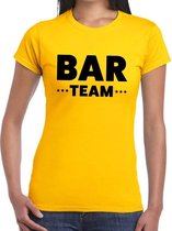 Bar team / personeel tekst t-shirt geel dames L