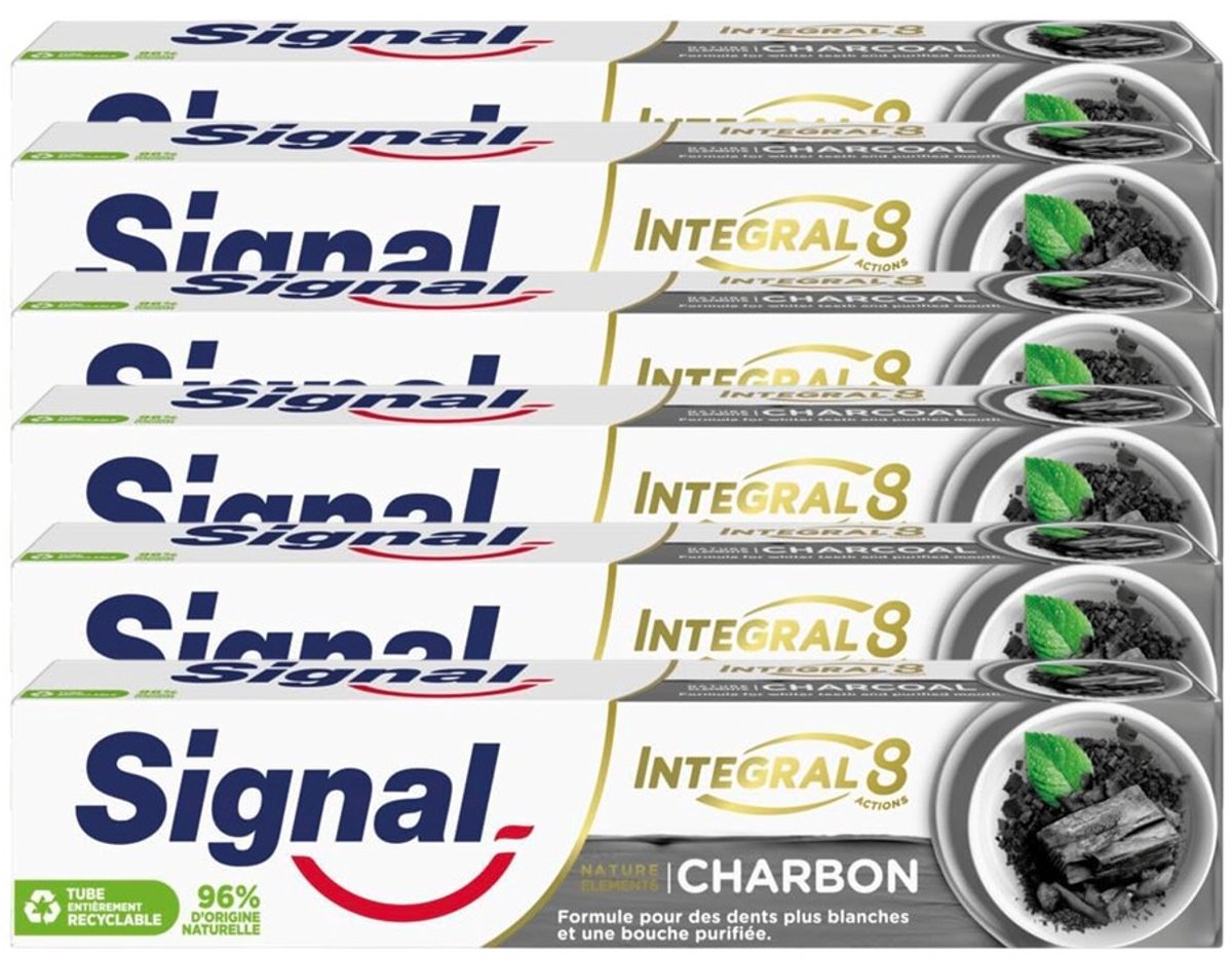 Signal Integral 8 Charcoal Tandpasta 6 × 75 ml