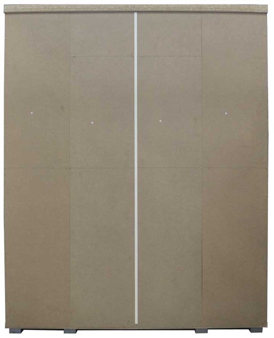 Armoire Nikkie | 183x160x52cm | 4 portes | blanc - Rousseau - Armoires de chambre à coucher - Blanc - Panneaux de particules - Armoires de chambre à coucher