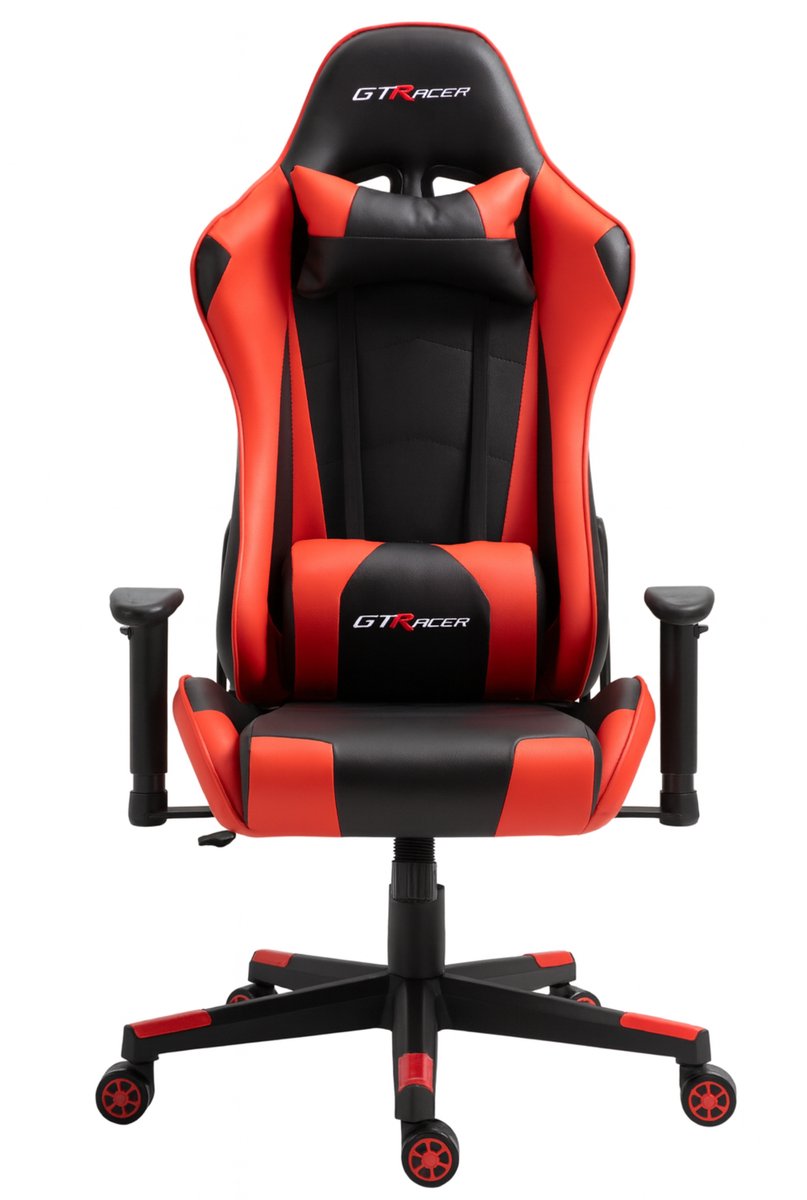 GTRacer Pro Gaming Stoel Ergonomisch Verstelbaar Rood - afbeelding 2