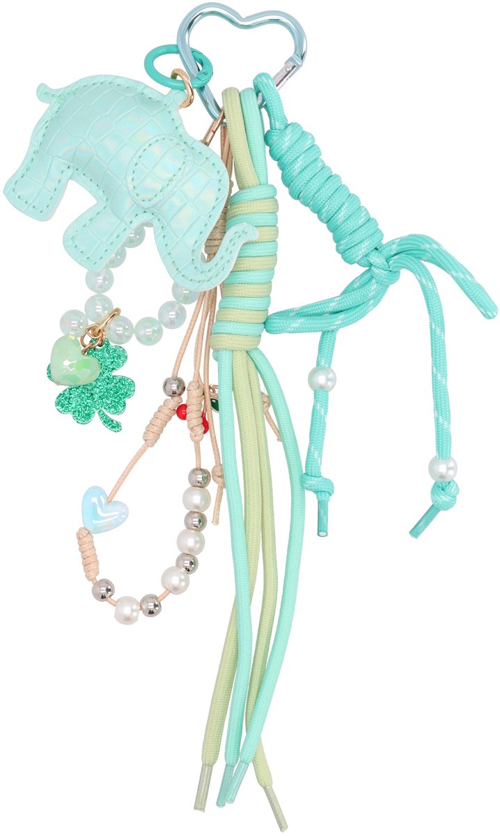 No label Trendy Bag Charm - Olijfgroen