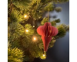 Set van 8 Kerstornamenten – Mix van vormen - Duurzame Kerstdecoratie van FSC-papier - Kerstversiering - Kerstballen – Roze & Goud - Onbreekbaar Kerstboomdecoratie - Herbruikbare Kerstversiering - Kersttrend