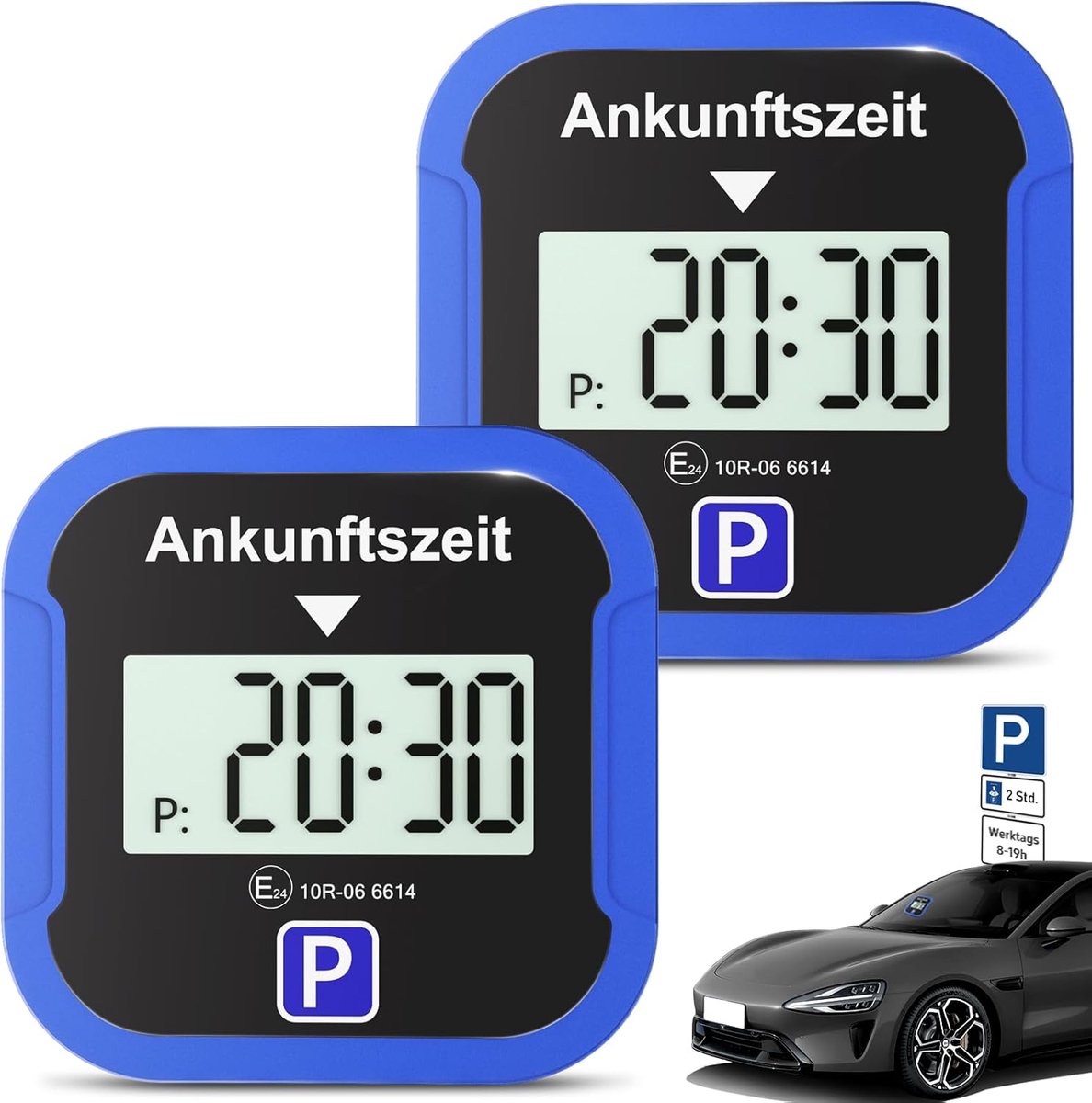 Warmfay Elektronische parkeerschijf 2 Pack met goedkeuring van KBA